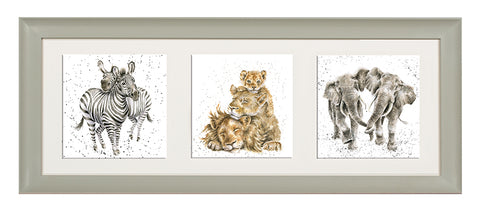 Wrendale  - A Trio of Framed Cards - A Zoology Trio