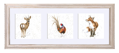 Wrendale  - A Trio of Framed Cards - Roe Deer, Pheasant & Fox