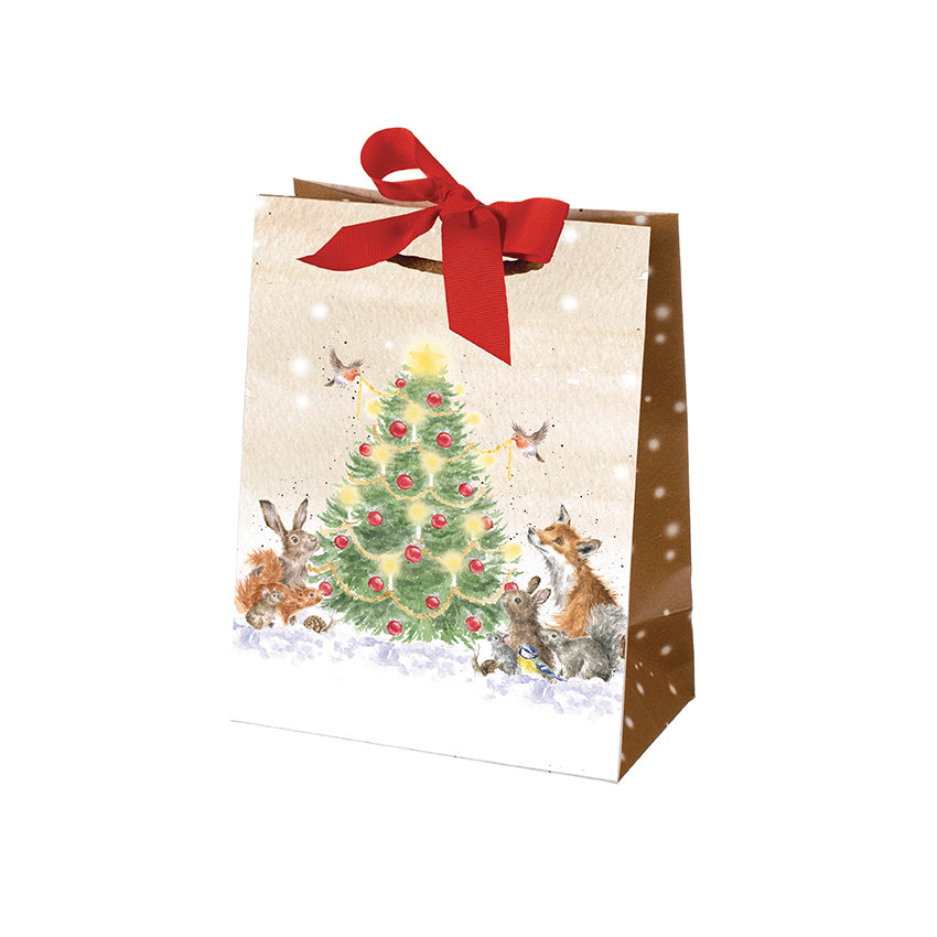 Wrendale - Christmas - Gift Bag - Large - Snowman + Christmas Tree