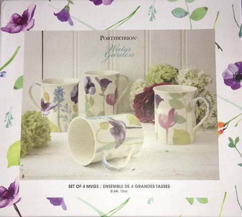 Portmeirion - Water Garden - Bone China Mugs - Gift Box Set of 4