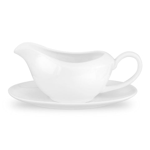 Royal Worcester Serendipity Gravy Boat and Stand - White