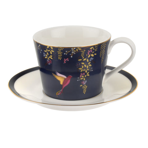 Sara Miller Teacup & Saucer Chelsea Collection Navy