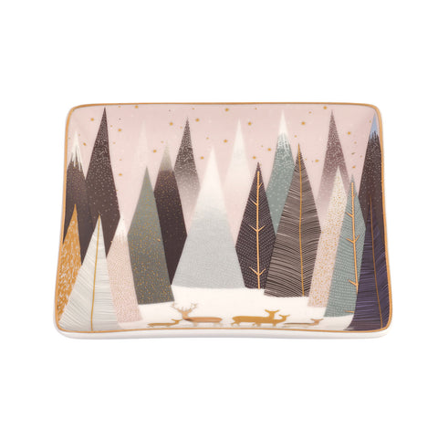 Sara Miller - Frosted Pines - Set of 3 Square Mini Dishes
