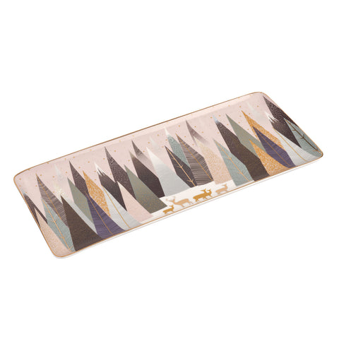 Sara Miller - Frosted Pines - Ceramic Sandwich Tray