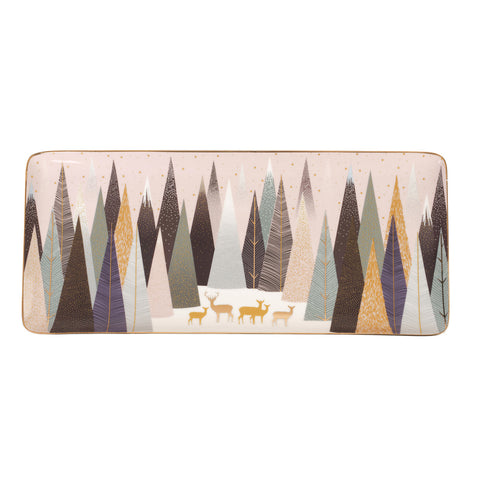 Sara Miller - Frosted Pines - Ceramic Sandwich Tray