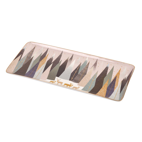 Sara Miller - Frosted Pines - Ceramic Sandwich Tray