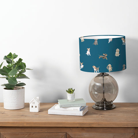 Wrendale - Home - Lampshade - Busy Dog Teal