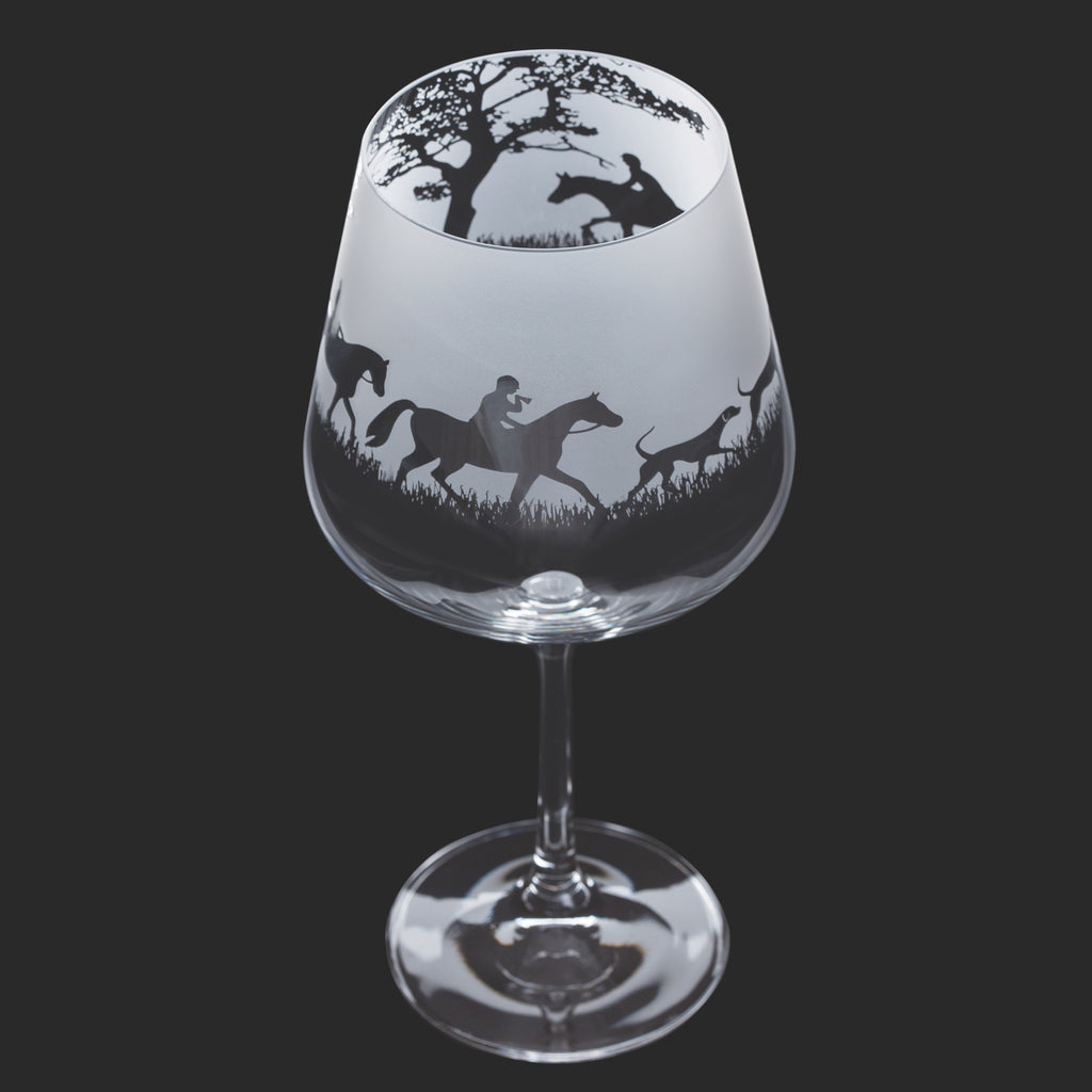 Dartington Crystal - Aspect - Gin Copa / Wine Glass - Hunting Scene