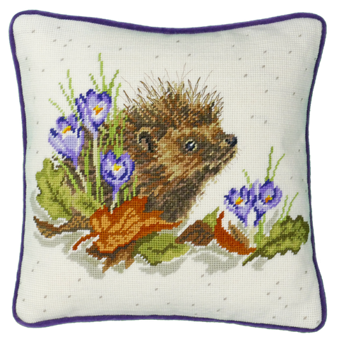 Bothy Threads - Wrendale - Tapestry Kit - New Beginnings - Hedgehog and Crocuses