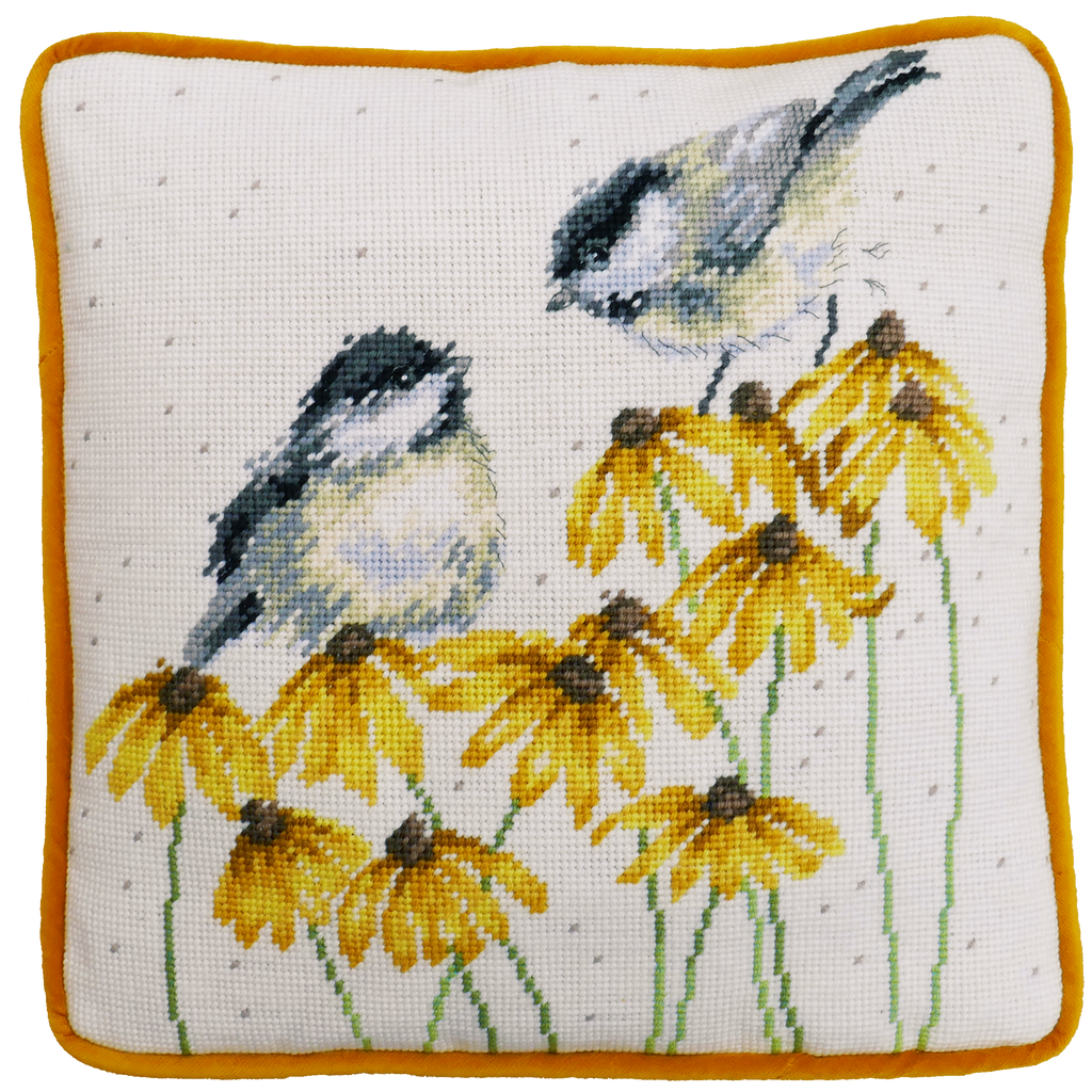 Bothy Threads - Wrendale - Tapestry Kit - Chitter Chatter - Birds on Yellow Flowers