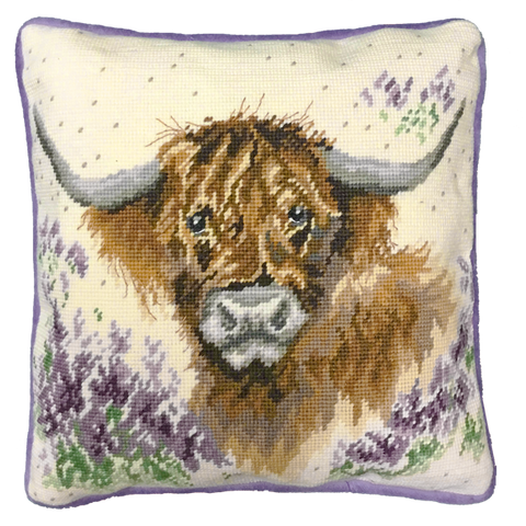 Bothy Threads - Wrendale - Tapestry Kit - Highland Heathers - Highland Cow