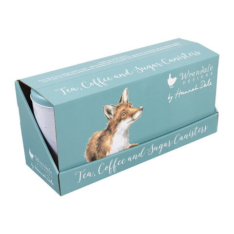 Wrendale - Tea, Coffee & Sugar Canisters - Set of 3 - The Country Set 1 Teal Lid