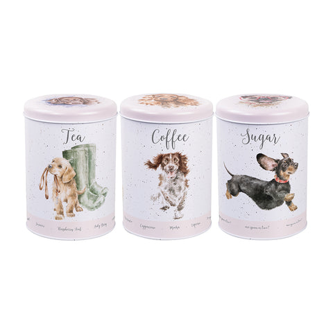 Wrendale - Tea, Coffee & Sugar Canisters - Set of 3 - A Dog's Life