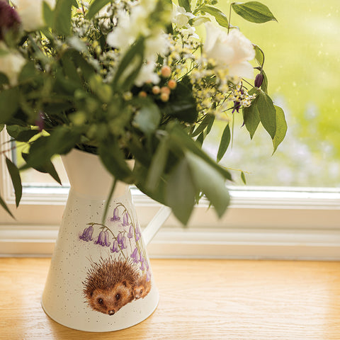 Wrendale Metal Flower Jug - Love and Hedgehugs