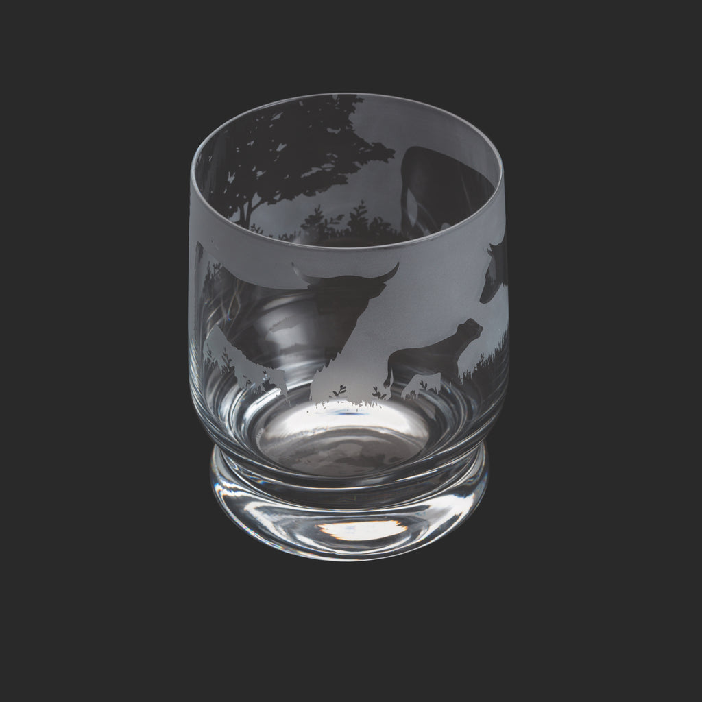 Dartington Crystal - Aspect - Tumbler - Highland Cattle