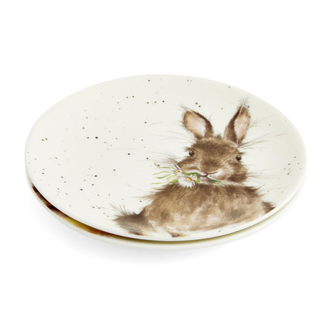 Wrendale - Set of 2 Coupe Plates - 16.5cm / 6.5" - Bunny & Duckling