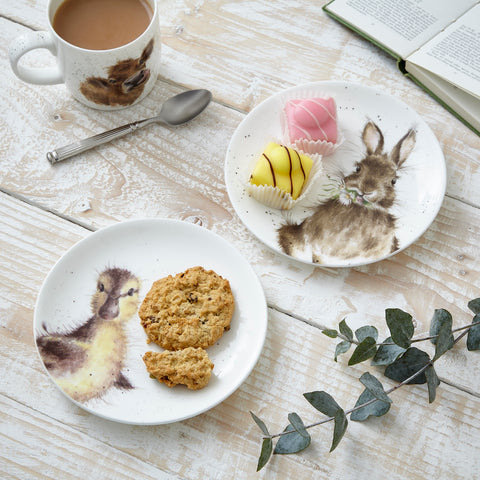Wrendale - Set of 2 Coupe Plates - 16.5cm / 6.5" - Bunny & Duckling