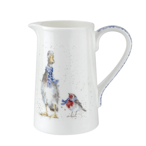 Wrendale - 1 Pint Jug - Christmas - Duck & Robin