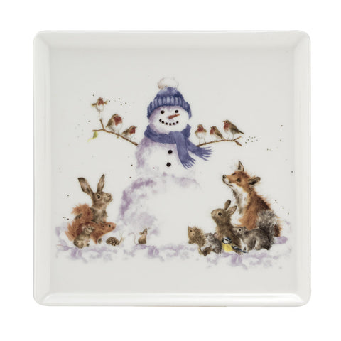 Wrendale - Square Plate - Christmas Collection - Snowman