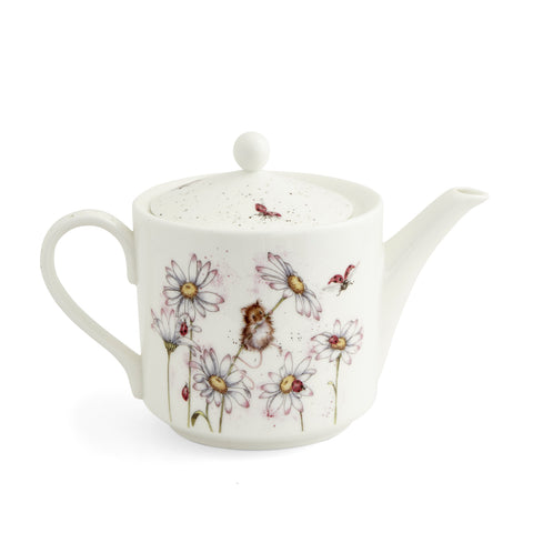 Wrendale - Teapot  1.13 Litre / 2 Pint - Oops a Daisy Mouse & Flower