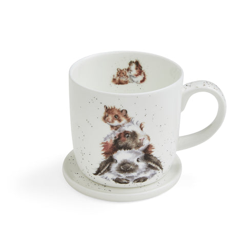 Wrendale Mug & Coaster Set - Piggy in the Middle