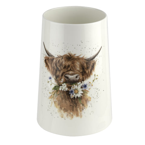 Wrendale Large Vase - Highland Cow