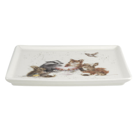 Wrendale -  Small Square Plate - Woodland Party