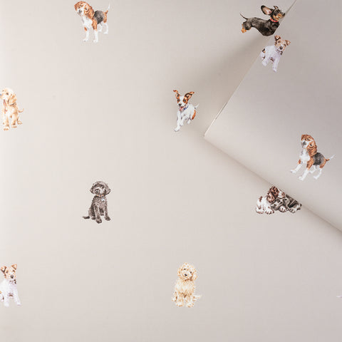 Wrendale - Home - Wallpaper - Dog Grey