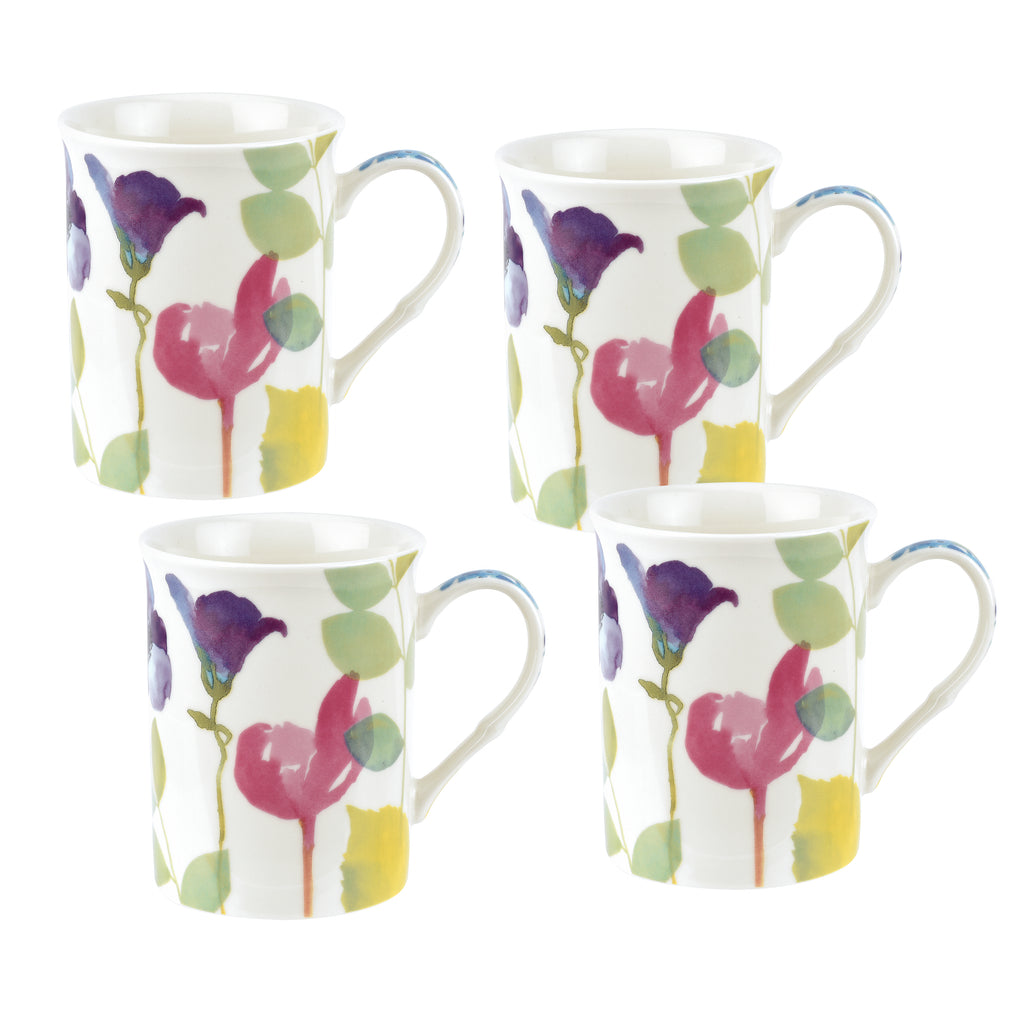 Portmeirion - Water Garden - Bone China Mugs - Gift Box Set of 4