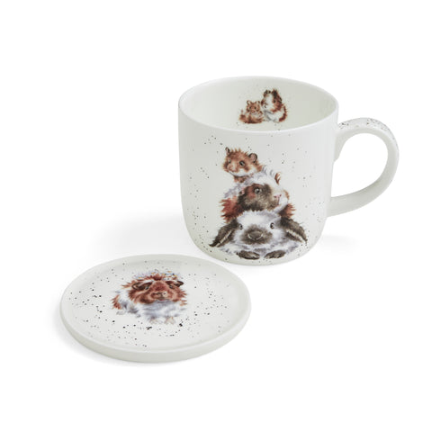 Wrendale Mug & Coaster Set - Piggy in the Middle