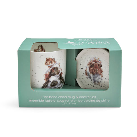 Wrendale Mug & Coaster Set - Piggy in the Middle
