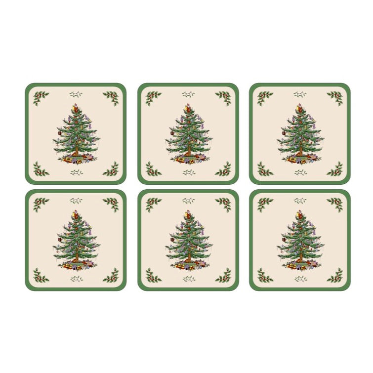 Spode Christmas Tree - Coasters - Box Set of 6