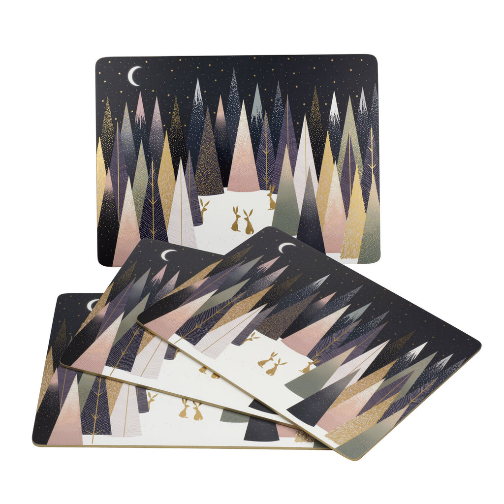 Sara Miller Frosted Pines Extra Large Placemats Box Set of 4