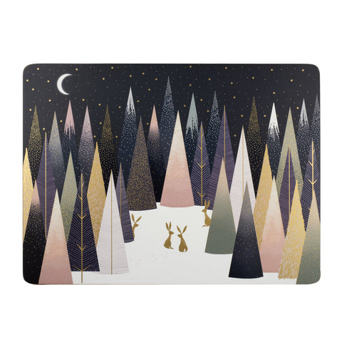 Sara Miller - Frosted Pines - Extra Large Placemats - Box Set of 4