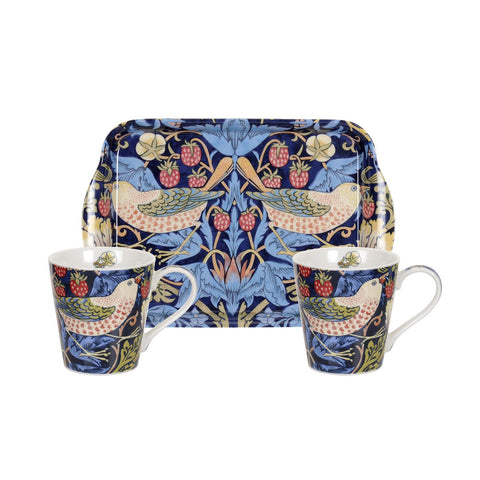 Morris & Co - Mini Mugs & Tray Set  - Strawberry Thief