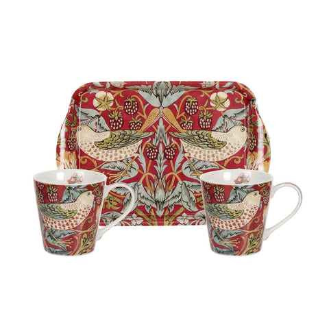 Morris & Co - Mini Mugs & Tray Set  - Strawberry Thief