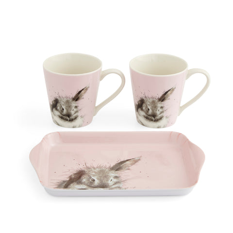 Wrendale - Mini Mugs & Tray Set - Bathtime Bunny - Rabbit