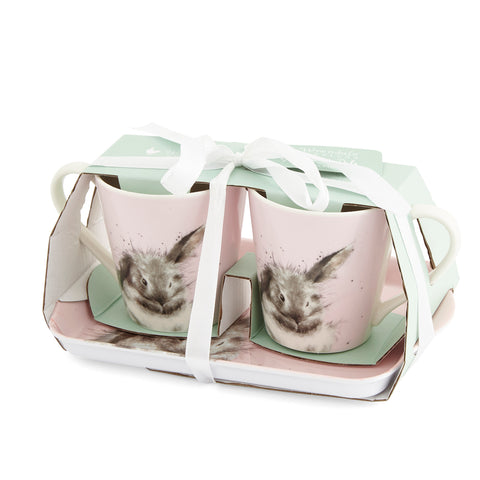 Wrendale - Mini Mugs & Tray Set - Bathtime Bunny - Rabbit