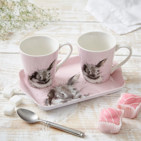 Wrendale - Mini Mugs & Tray Set - Bathtime Bunny - Rabbit