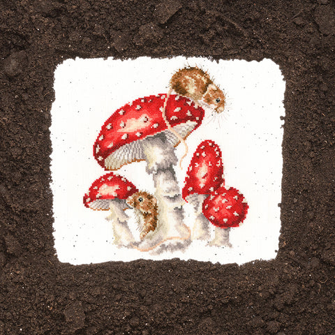Bothy Threads - Wrendale - Cross Stitch Kit - The Fairy Ring - Toadstools & Mice