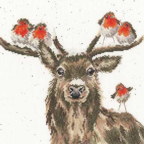 Bothy Threads - Wrendale - Cross Stitch Kit - Festive Friends - Stag & Robins