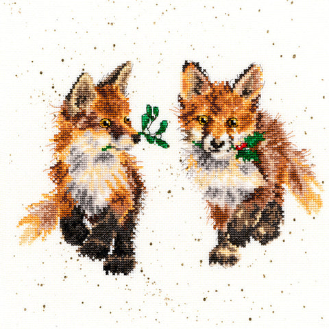 Bothy Threads - Wrendale - Cross Stitch Kit - Glad Tidings - Foxes with Holly