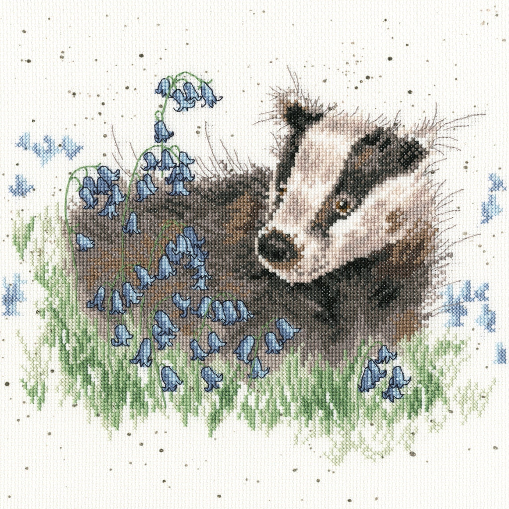 Bothy Threads - Wrendale - Cross Stitch Kit - Bluebell Wood - Badger