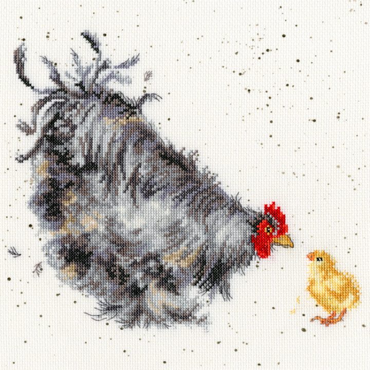 Bothy Threads - Wrendale - Cross Stitch Kit - Mother Hen - Chicken with Chick