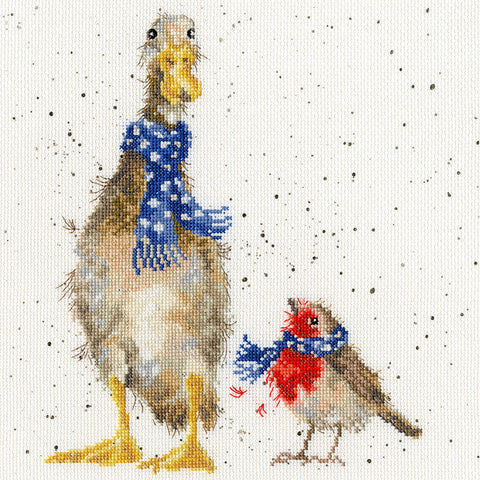 Bothy Threads - Wrendale - Cross Stitch Kit - Christmas Scarves - Duck & Robin