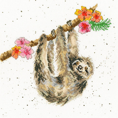 Bothy Threads - Wrendale - Cross Stitch Kit - Hanging Around - Sloth