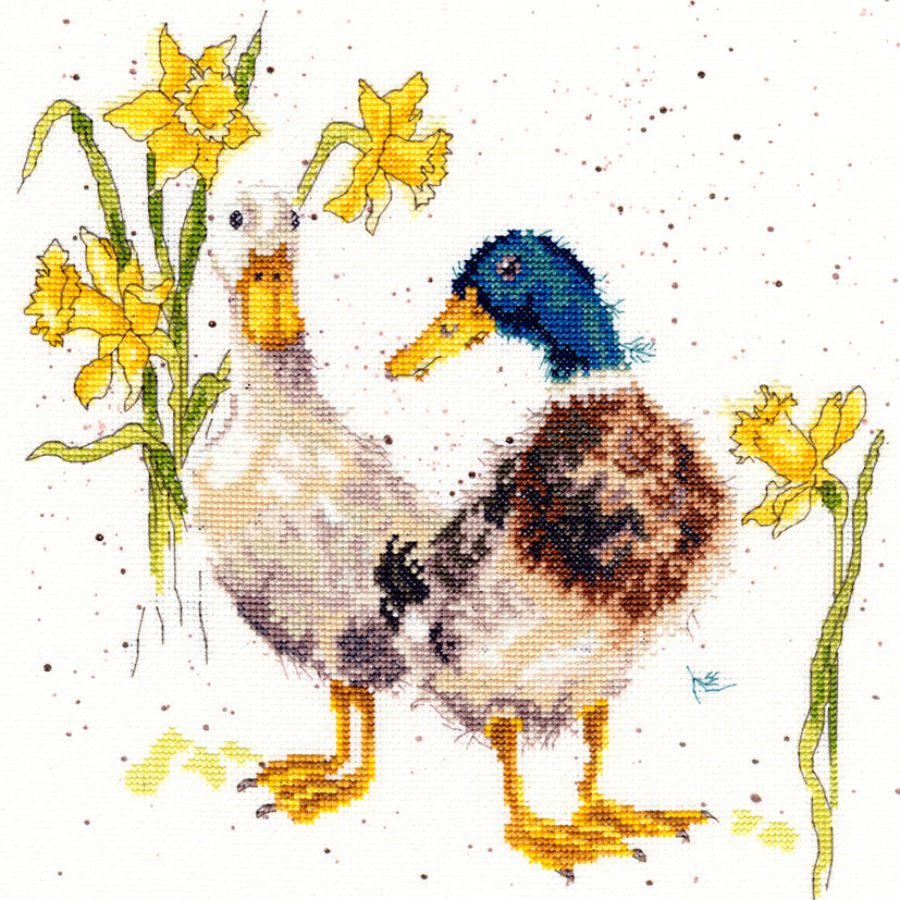 Bothy Threads - Wrendale - Cross Stitch Kit - Ducks and Daffs - Ducks with Daffodils