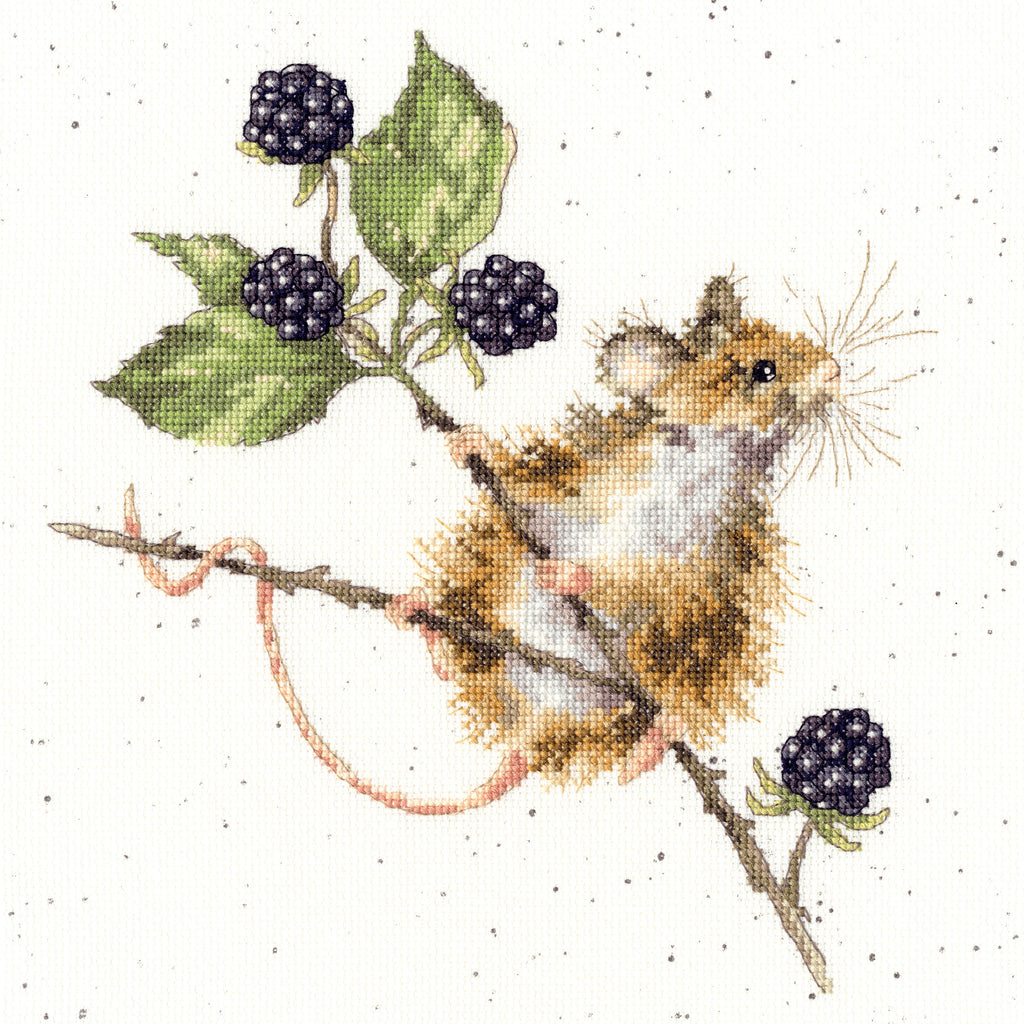 Bothy Threads - Wrendale - Cross Stitch Kit - Brambles - Mouse on Bramble Branch