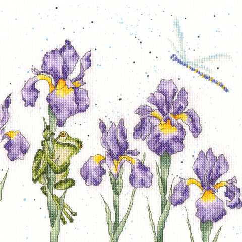 Bothy Threads - Wrendale - Cross Stitch Kit - Damsels And Dragons - Damselfly, Frog & Irises