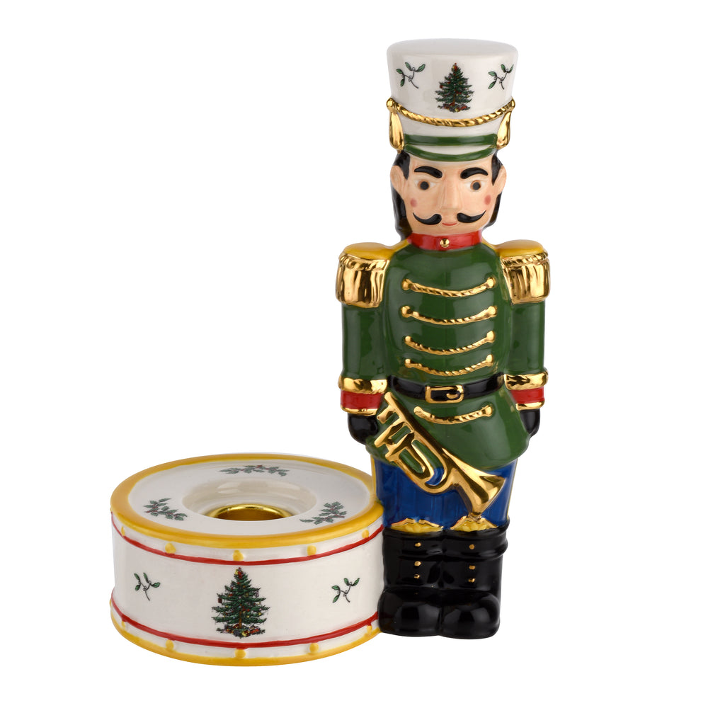 Spode Christmas Tree - Candle Holder - Nutcracker - Green